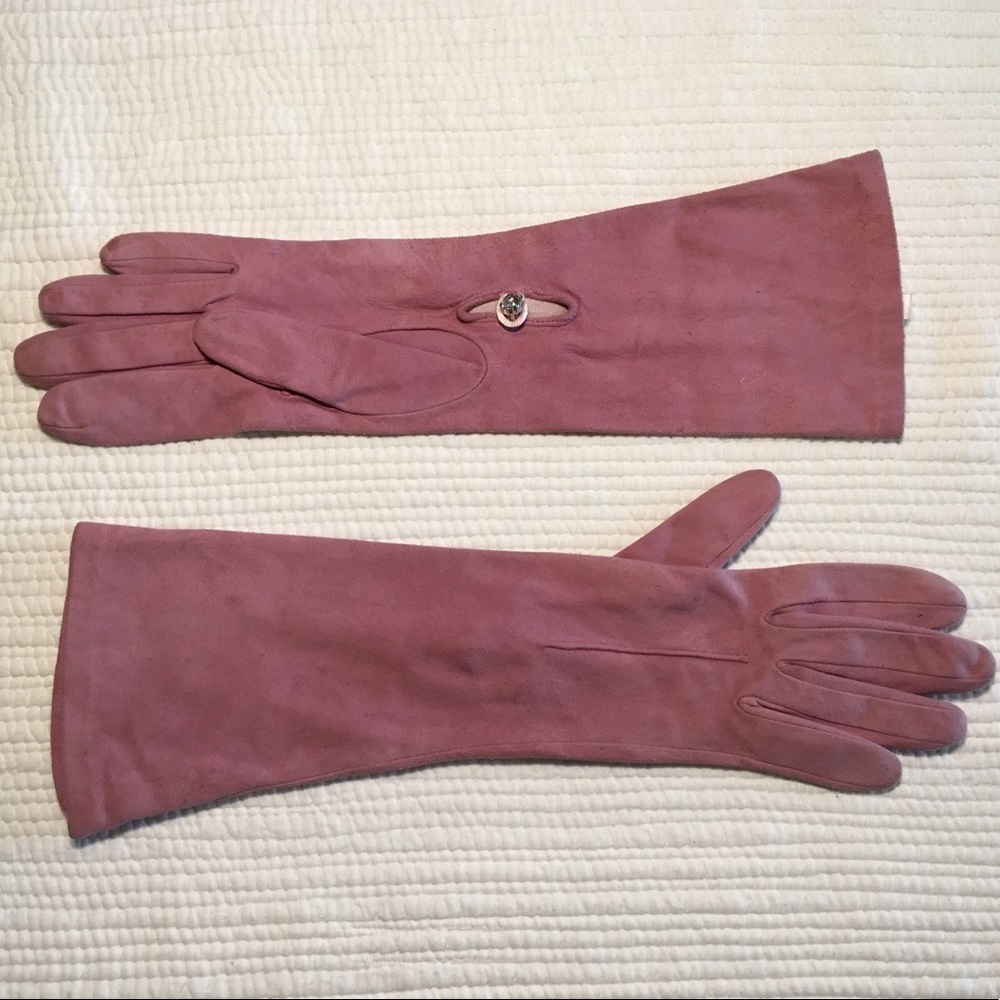 Carolina Amato lambskin suede gloves